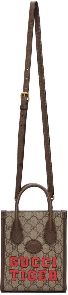 商品Gucci|驼色迷你 Tiger GG 托特包,价格¥13926,第4张图片详细描述