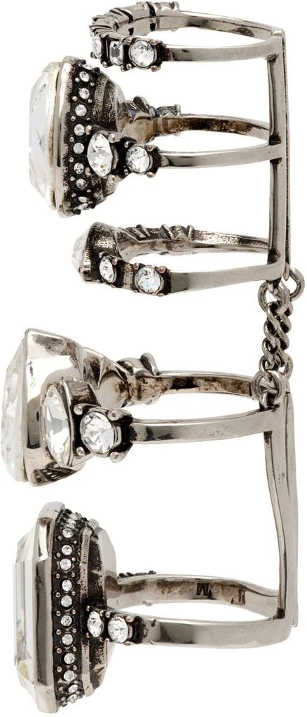 商品Alexander McQueen|Silver Crystal Long Stacked Ring,价格¥2545,第2张图片详细描述