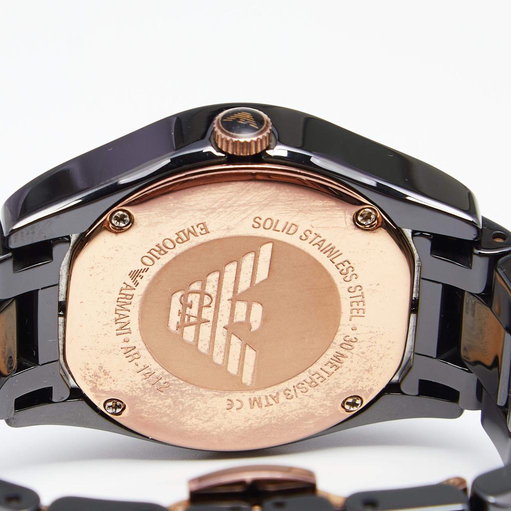 商品[二手商品] Emporio Armani|Emporio Armani Black Mother of Pearl Ceramic Gold Plated Stainless Steel AR1412 Women's Wristwatch 35 mm,价格¥816,第6张图片详细描述