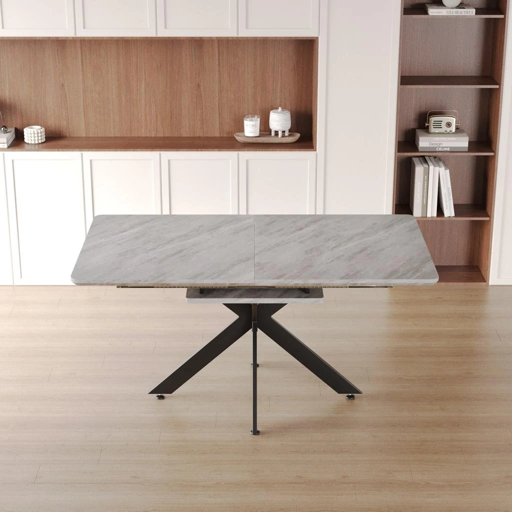 商品Streamdale Furniture|Streamdale Modern Space-Saving Dining Table Extends for 8-10 Guests,价格¥6778,第4张图片详细描述