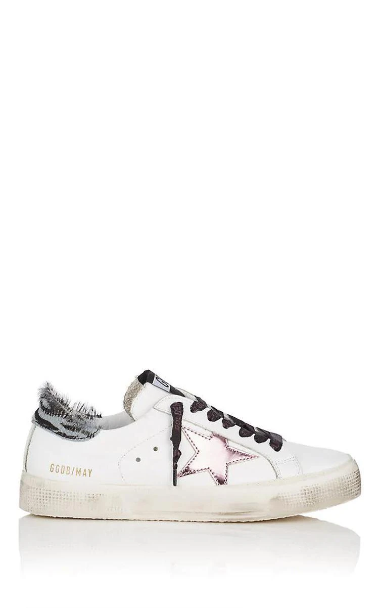 商品Golden Goose|Women's May Leather & Calf-Hair Sneakers,价格¥3161,第1张图片