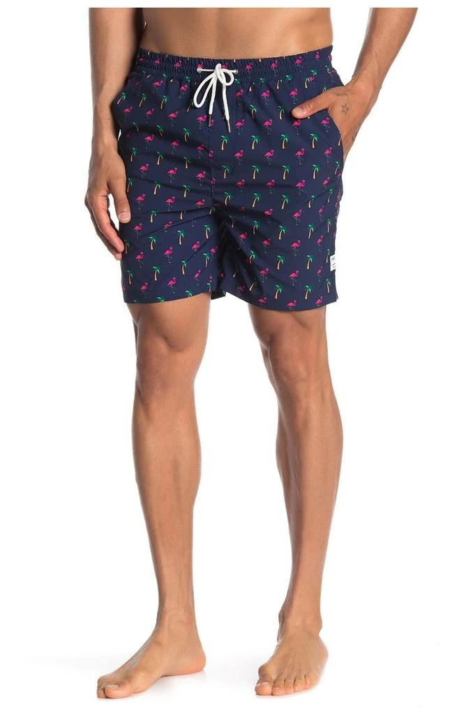 商品Public Art|Flamingo Print Drawstring Swim Shorts,价格¥148,第2张图片详细描述