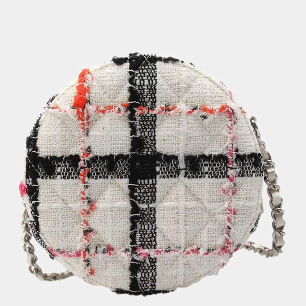 商品[二手商品] Chanel|Chanel White/Black Tweed Small CC Logo Round Chain Shoulder Bag,价格¥21243,第3张图片详细描述