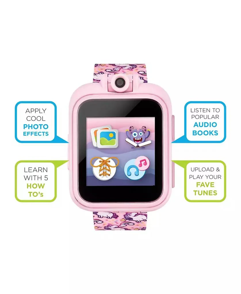 商品Playzoom|Kid's Pink Unicorn Silicone Strap Touchscreen Smart Watch 42mm with Earbuds Gift Set,价格¥155,��第5张图片详细描述