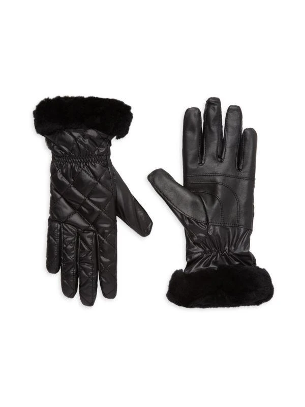 商品UGG|Faux Fur Trim Quited Gloves,价格¥645,第1张图片