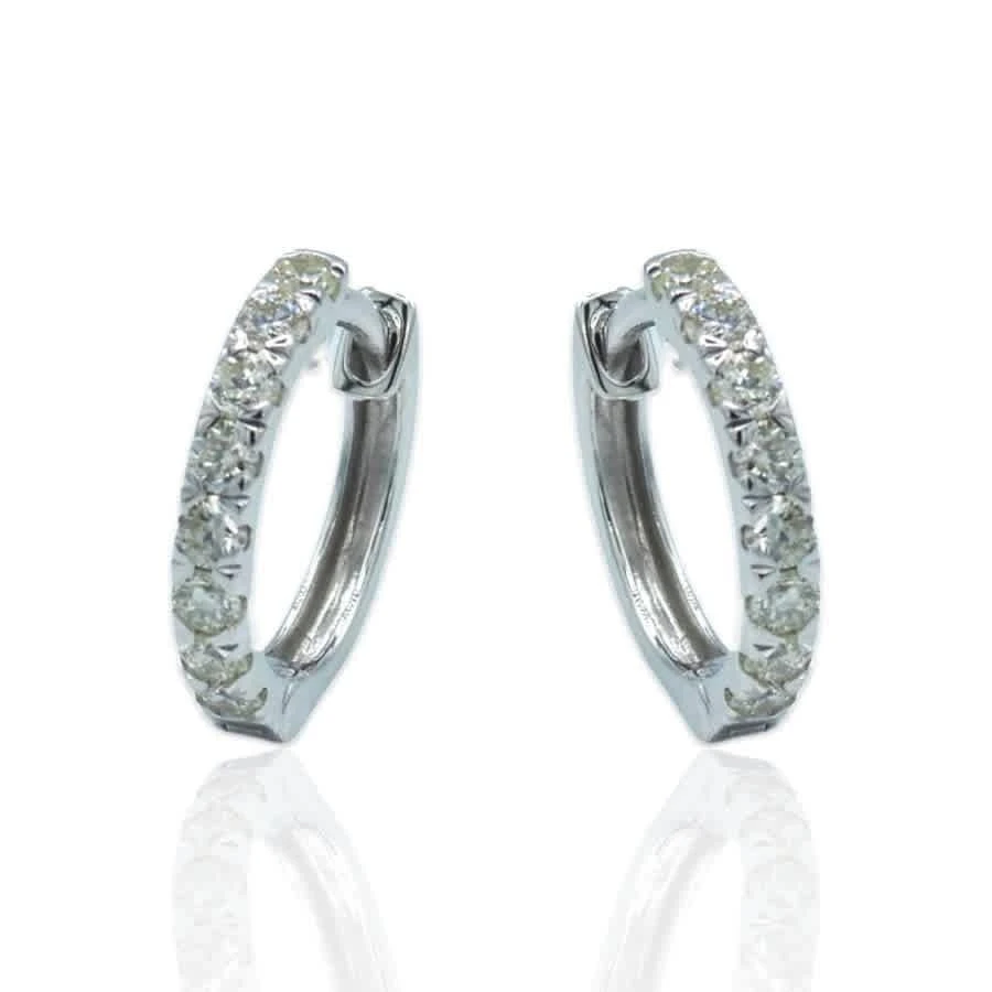商品Tresorra|Tresorra 18K White Gold Diamond Hoop Earrings,价格¥4233,第3张图片详细描述