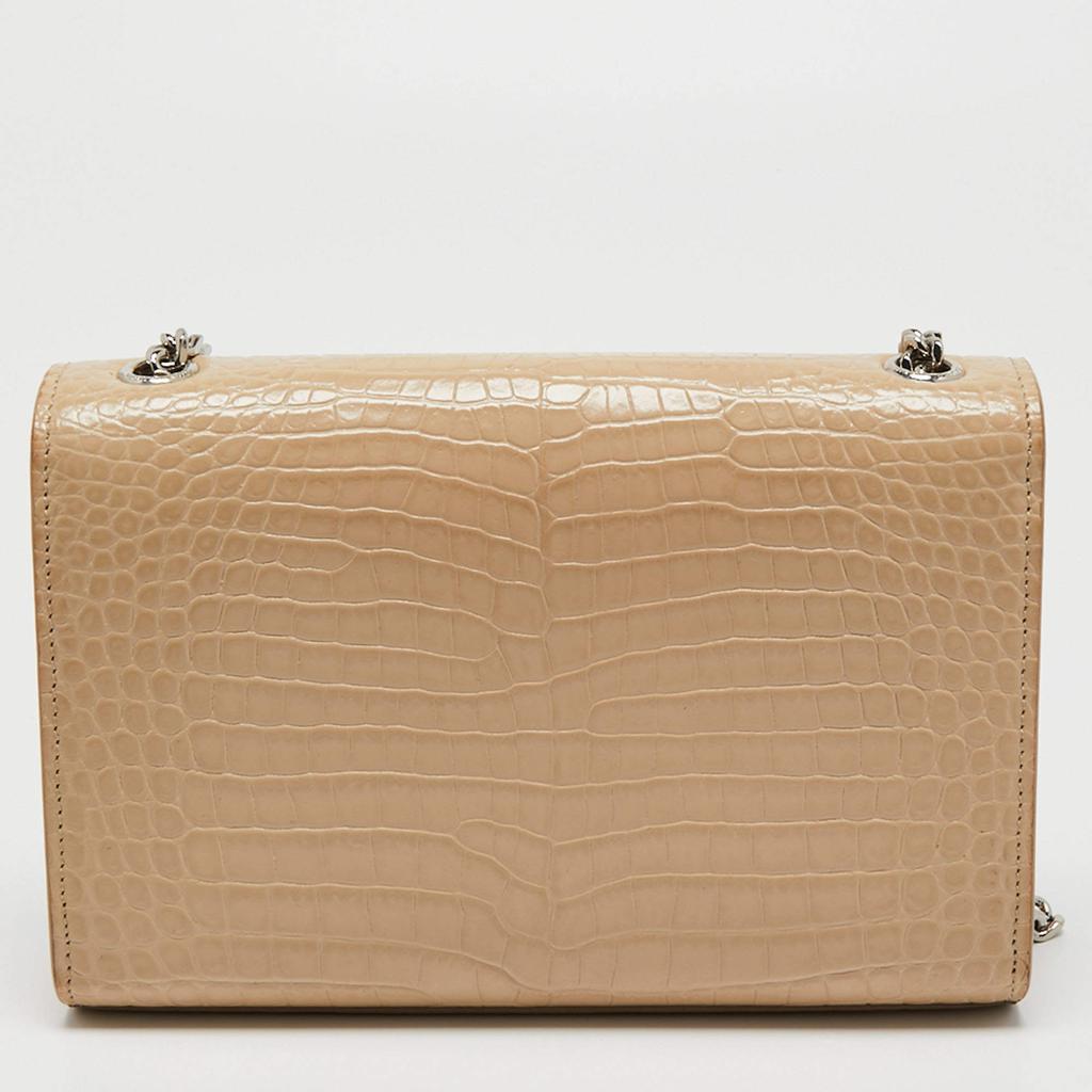 商品[二手商品] Yves Saint Laurent|Saint Laurent Beige Croc Embossed Leather Small Kate Crossbody Bag,价格¥11225,第6张图片详细描述
