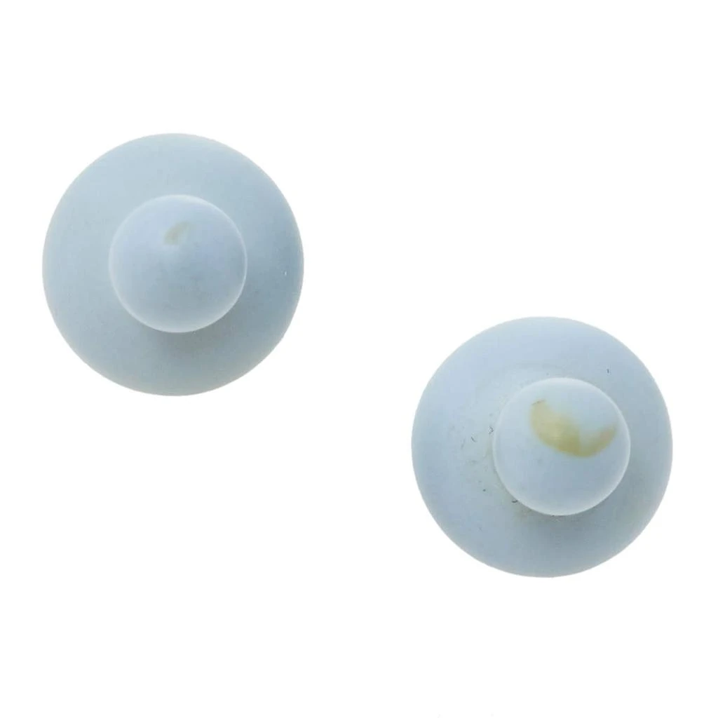 商品[二手商品] Dior|Dior Tribales Powder Blue Matte Gold Tone Stud Earrings,价格¥899,第3张图片详细描述