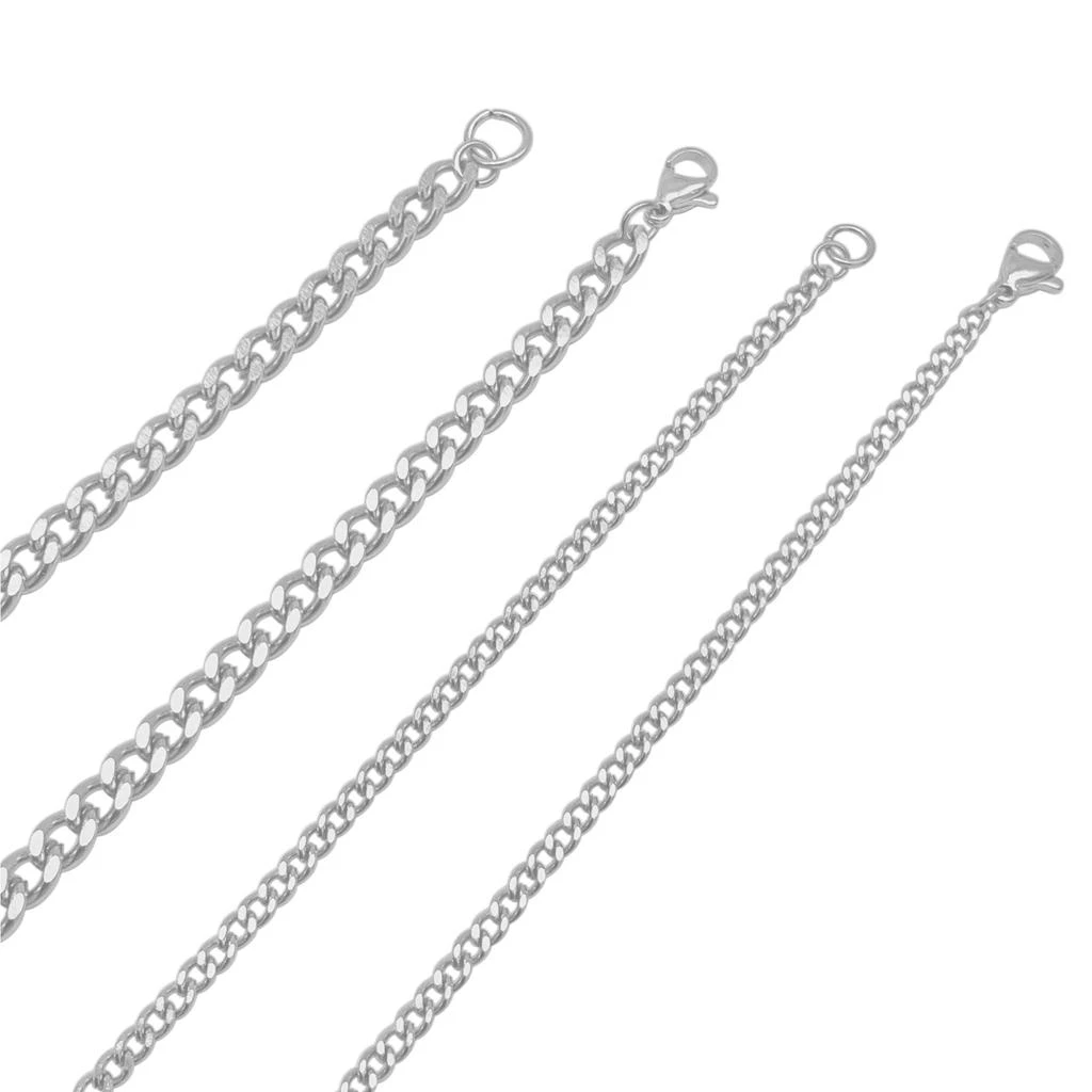 商品ADORNIA|Men's Water Resistant Curb Chain Set silver,价格¥394,第2张图片详细描述