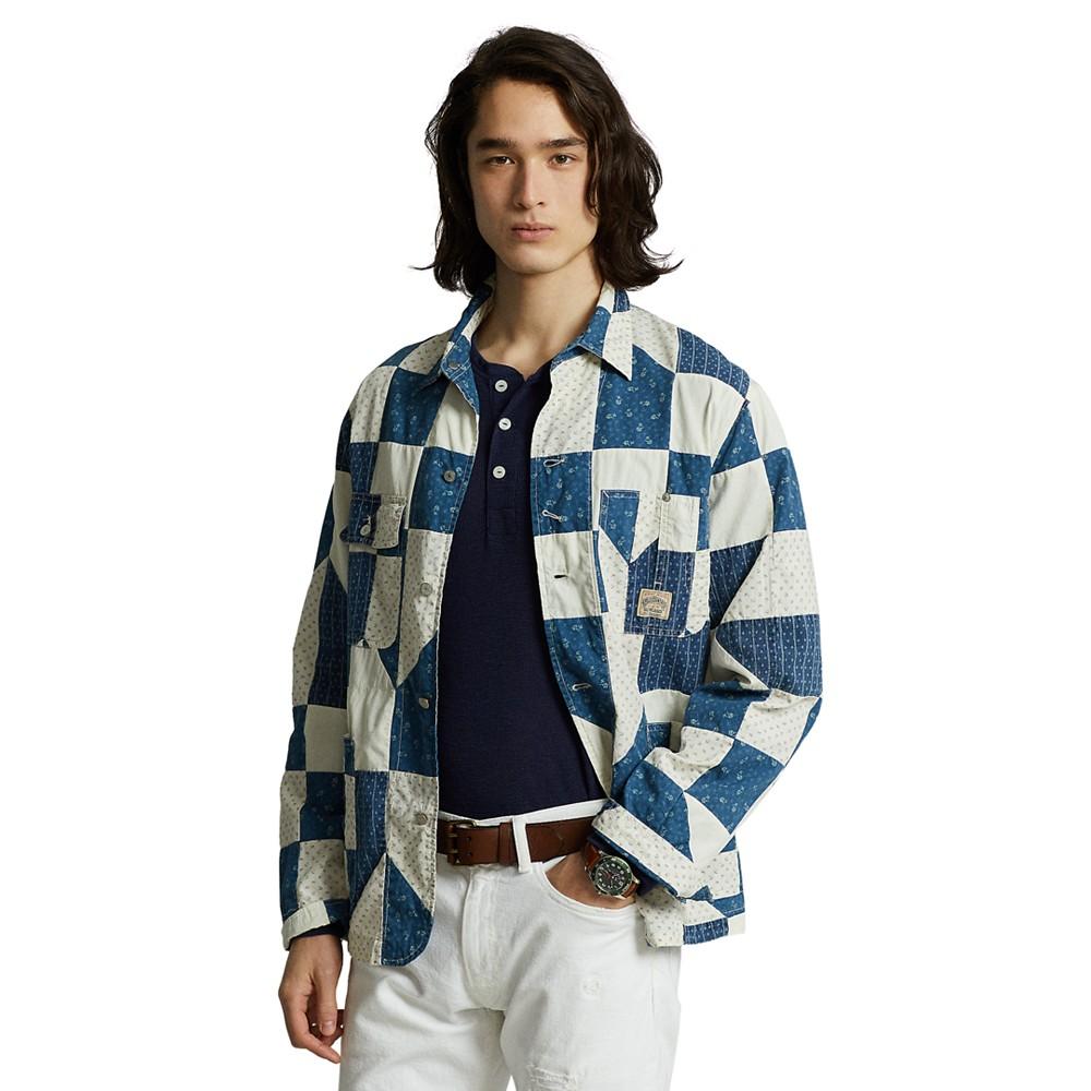 Men's Patchwork Cotton-Linen Shirt Jacket商品第1张图片规格展示