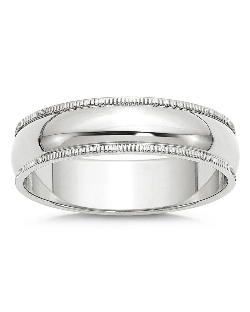 商品Bloomingdale's|Men's 6mm Half Round Milgrain Band in 14K White Gold - Exclusive,价格¥3597,第1张图片