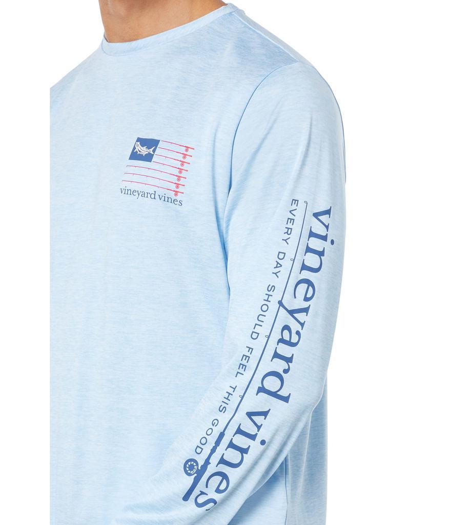 商品Vineyard Vines|Long Sleeve Tarpon Rod Flag Harbor T-Shirt,价格¥390,第5张图片详细描述