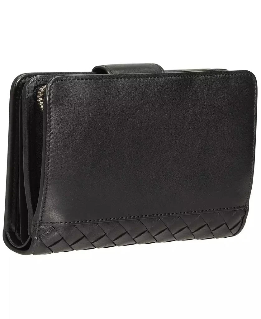 商品Mancini Leather Goods|Women's Basket Weave Collection RFID Secure Mini Clutch Wallet,价格¥810,第3张图片详细描述