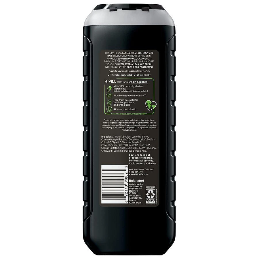 商品Nivea Men|Active Clean Charcoal Body Wash Deep Clean,价格¥41,第2张图片详细描述