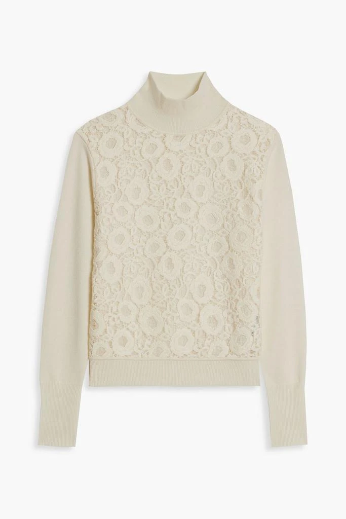 商品Chloé|Cotton-blend crocheted lace turtleneck sweater,价格¥3532,第1张图片