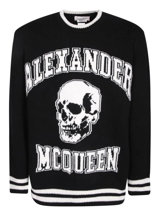 商品Alexander McQueen|Black Wool Pullover With Skull Print,价格¥4211,第1张图片
