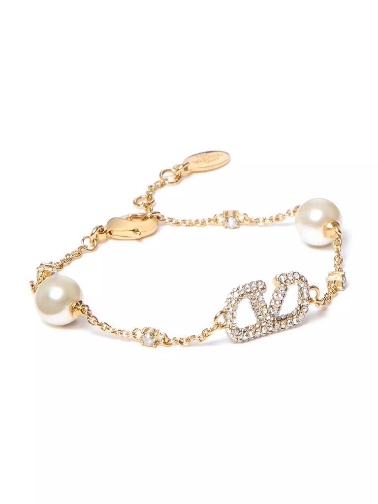 商品Valentino|VLogo Signature Bracelet in Metal, Swarovski® Crystals and Pearls,价格¥5170,第2张图片详细描述