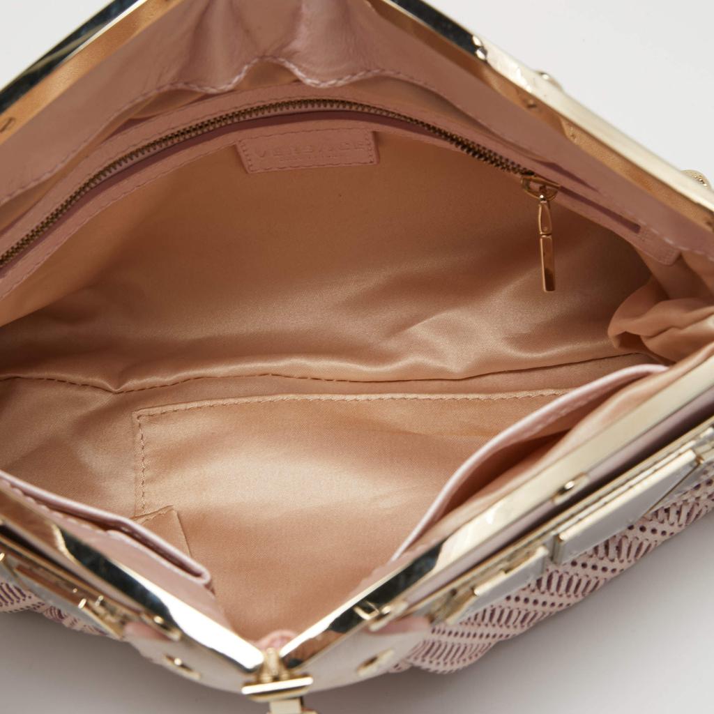 Versace Pink Fabric Mirror Frame Chain Shoulder Bag商品第7张图片规格展示