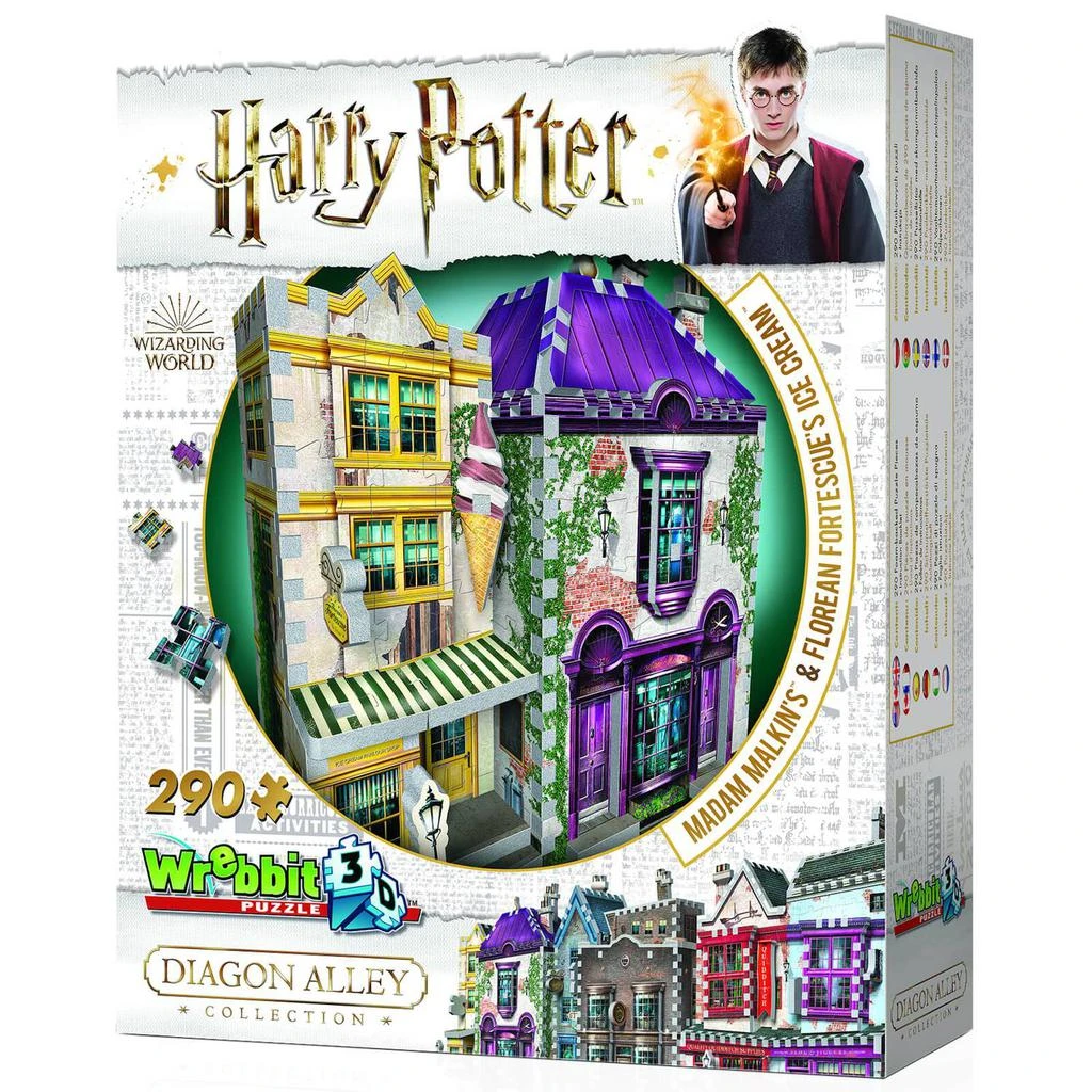 商品The Hut|Harry Potter Diagon Alley Collection Madam Malkins & Florean Fortescues 3D Puzzle (290 Pieces),价格¥293,第1张图片