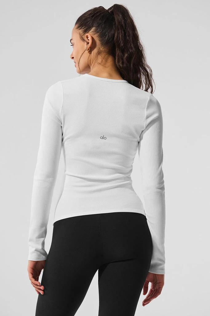 商品Alo|Ribbed Modal Long Sleeve - Macadamia,价格¥595,第3张图片详细描述