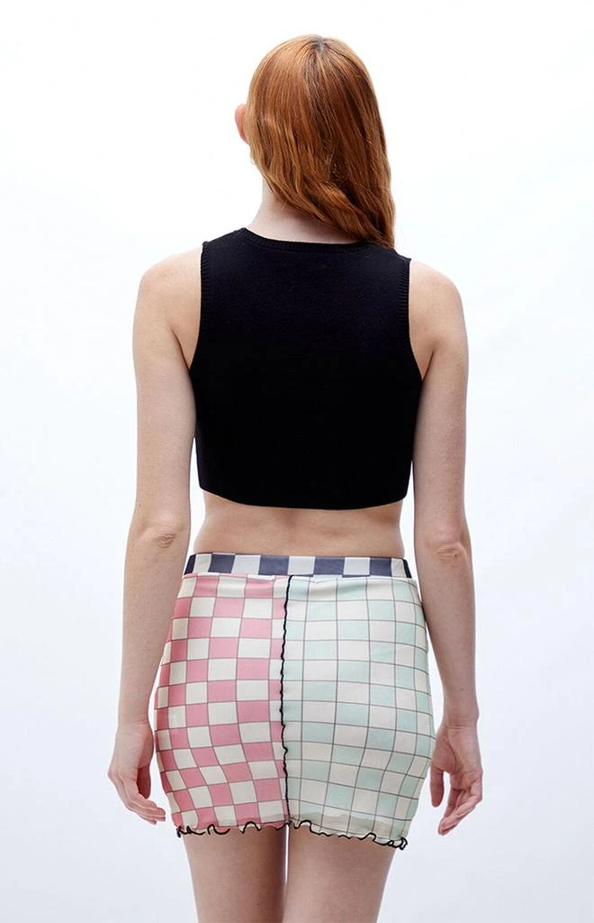 商品Daisy Street|Mesh Checkered Mini Skirt,价格¥140,第4张图片详细描述