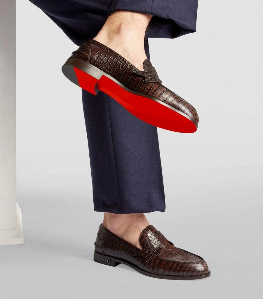 Croc-Effect No Penny Loafers 商品