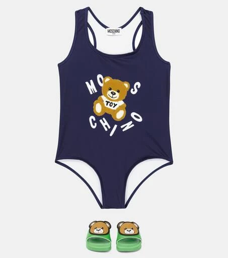 商品Moschino|Logo rubber slides,价格¥508,第2张图片详细描述