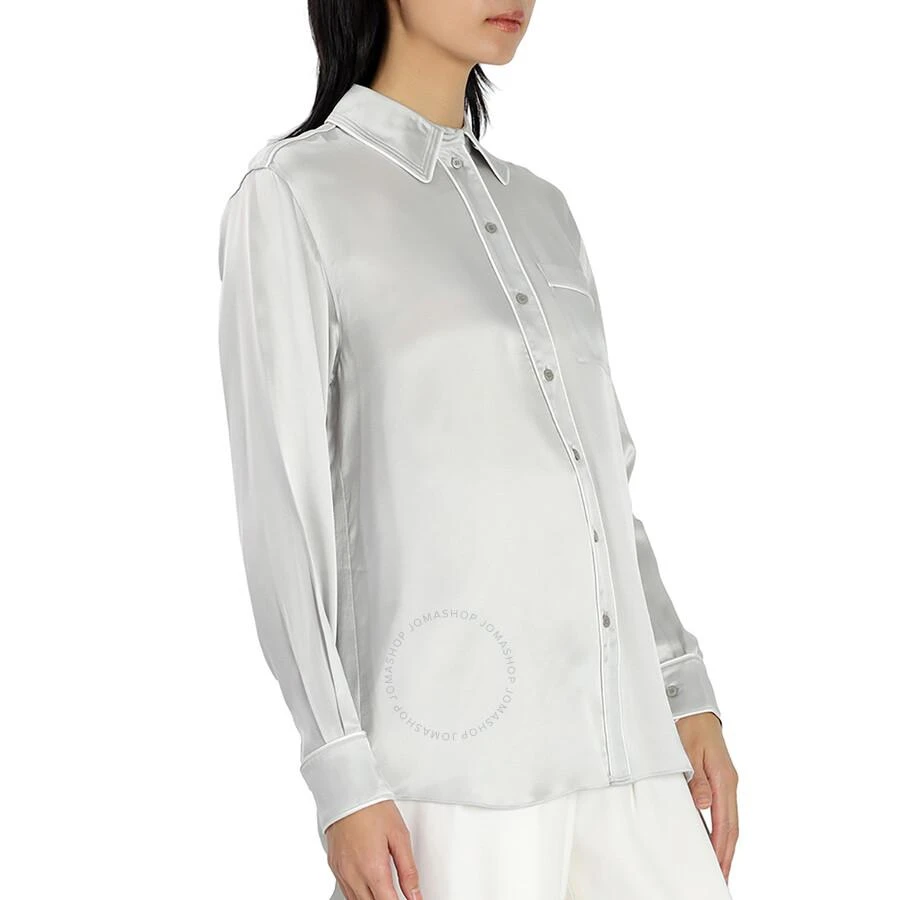 商品Burberry|Ladies Light Pebble Grey Silk Satin Shirt,价格¥1033,第2张图片详细描述