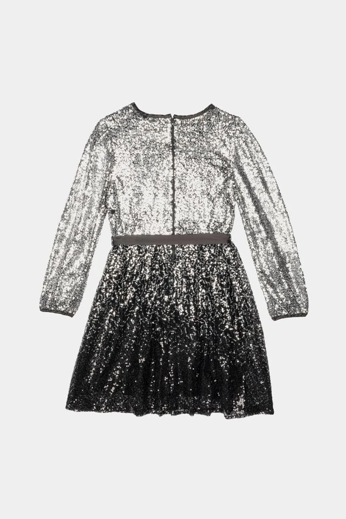 商品Us Angels|Girls Long Sleeve Faux Wrap Satin Ribbon Belt Sequin Dress,价格¥99,第2张图片详细描述