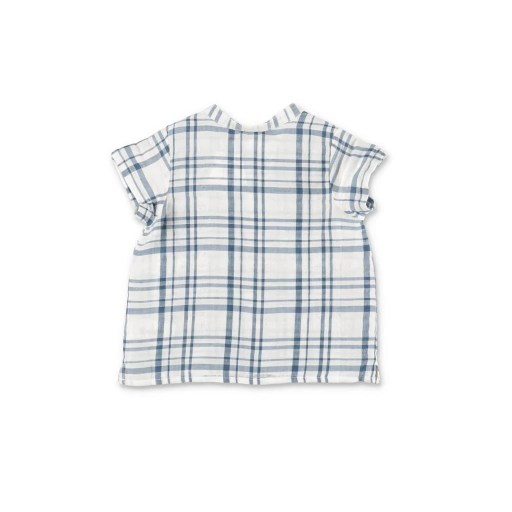 商品Bonpoint|Camicia Check Bianca E Blu In Misto Lino E Cotone Baby Boy,价格¥621,第2张图片详细描述