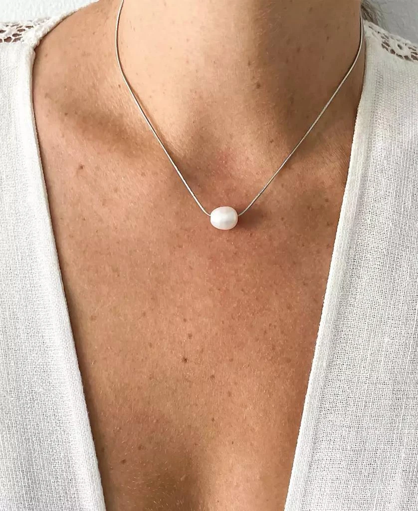 商品ADORNIA|Silver-Tone Freshwater Pearl (10mm) Pendant Necklace, 16" + 2" extender,价格¥218,第2张图片详细描述