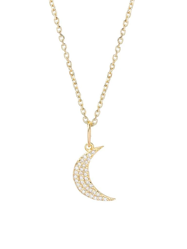 商品brook & york|Adeline Moon 14K-Gold Vermeil & White Topaz Pendant Necklace,价格¥814,第1张图片