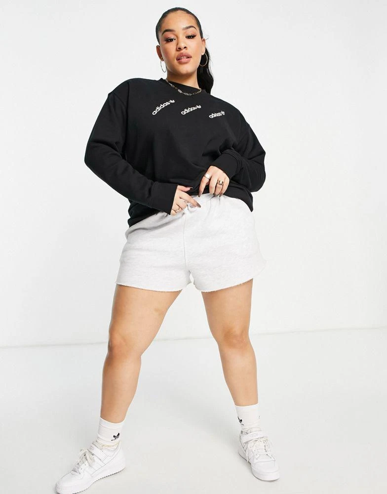 商品Adidas|addias Originals Plus 'Logomania' triple logo sweat in black,价格¥521,第4张图片详细描述
