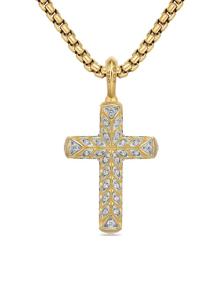 商品David Yurman|Chevron Cross Pendant in 18K Yellow Gold,价格¥62873,第4张图片详细描述