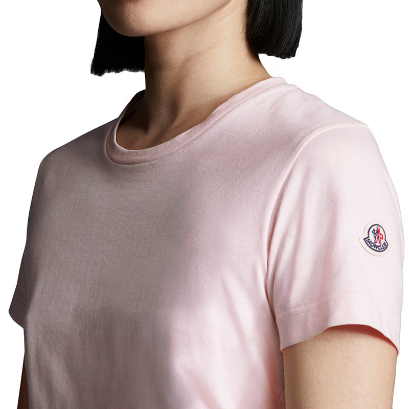 商品Moncler|【预售3-7天】Moncler/蒙克莱 22年秋冬新款 女士粉色纯棉短袖T恤H10938C73200V8058529,价格¥1824,第8张图片详细描述