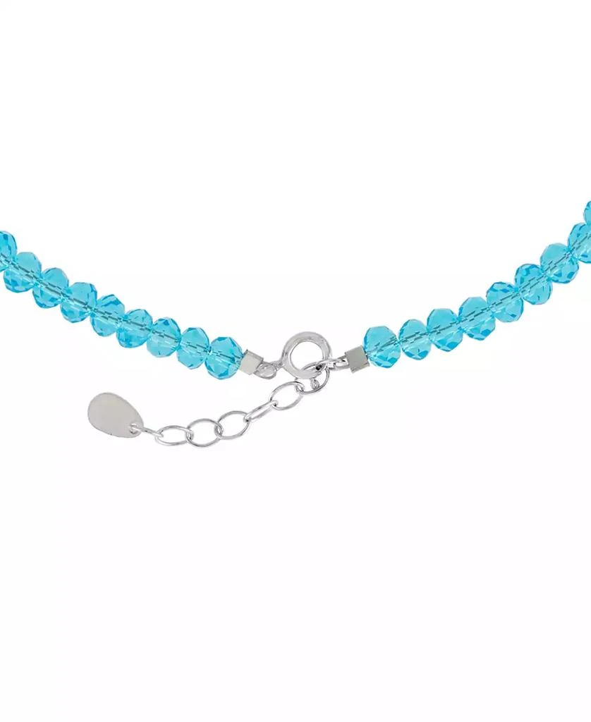 商品Giani Bernini|Blue Crystal Bead Wave Charm Ankle Bracelet in Sterling Silver, Created for Macy's,价格¥144,第3张图片详细描述