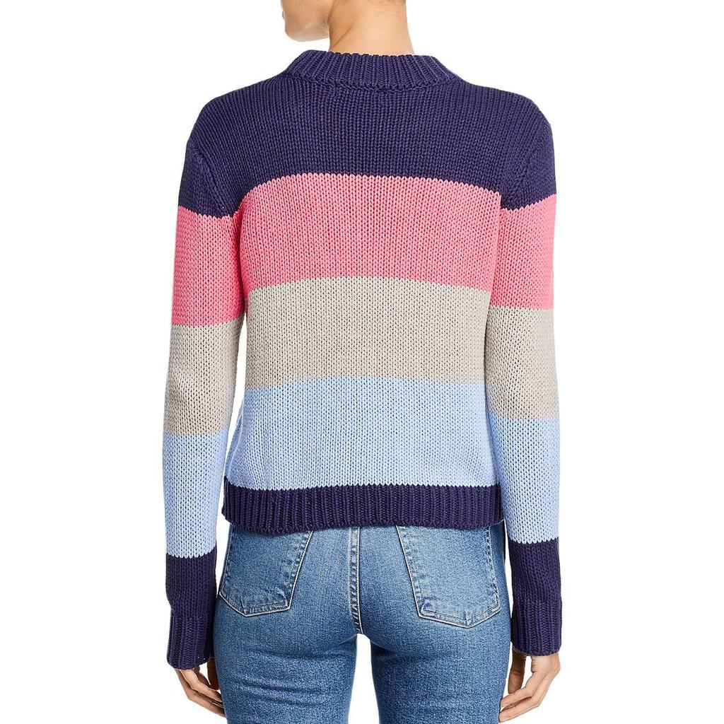 商品AQUA|Aqua Womens Cropped Stripe Pullover Sweater,价格¥75,第5张图片详细描述