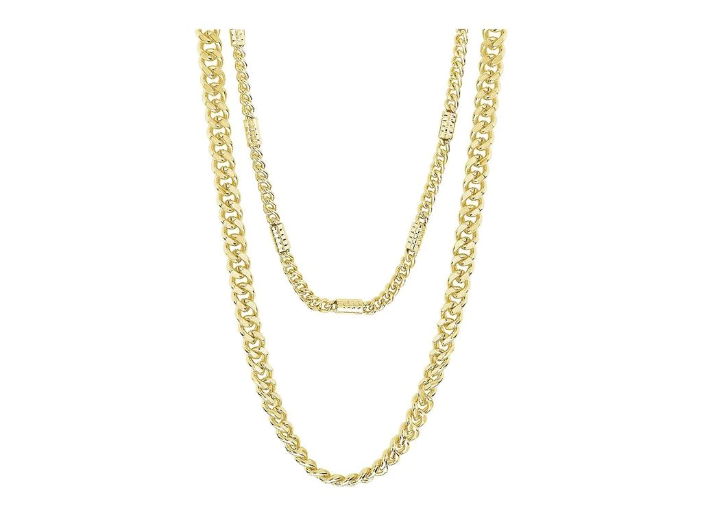 商品Sterling Forever|Curb & Station Layered Chain Necklace,价格¥407,第1张图片