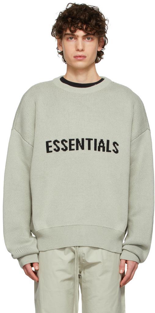 商品Essentials|绿色针织套头毛衣 SSENSE 独家发售,价格¥809,第1张图片