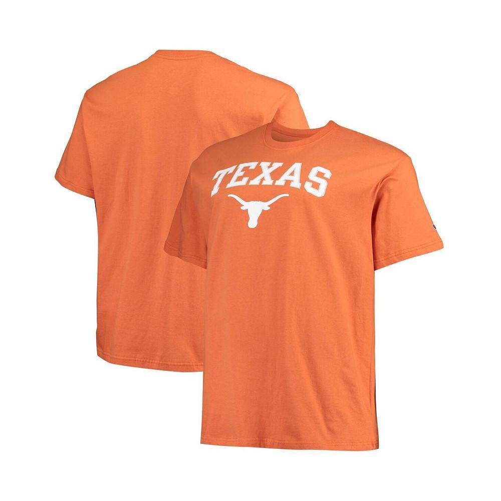 商品CHAMPION|Men's Texas Orange Texas Longhorns Big and Tall Arch Over Wordmark T-shirt,价格¥216,第1张图片