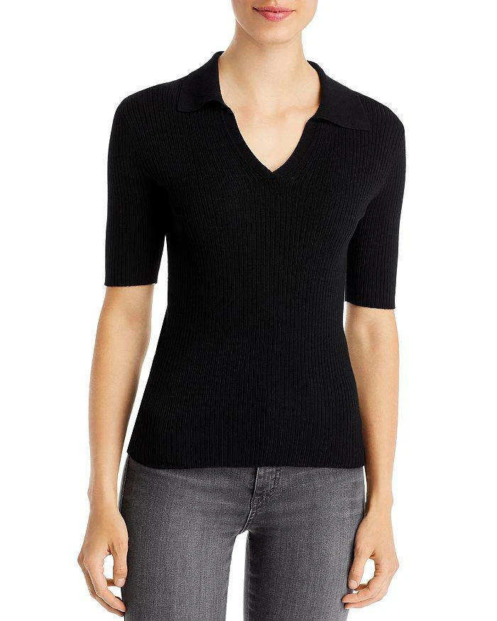 商品Tahari|Ribbed Polo Sweater,价格¥153,第1张图片