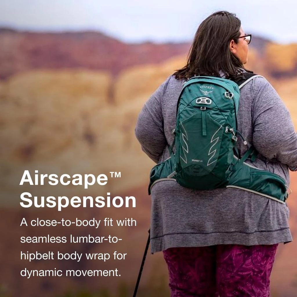 商品Osprey|Osprey Tempest 20L Women's Hiking Backpack with Hipbelt, Jasper Green, WXS/S,价格¥993,第4张图片详细描述