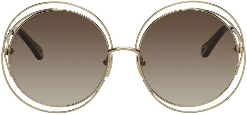 商品Chloé|Gold Carlina Sunglasses,价格¥1648,第1张图片