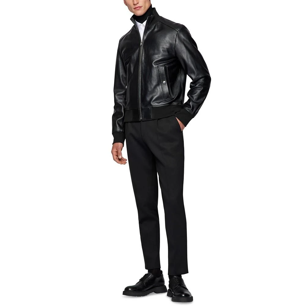 商品Hugo Boss|BOSS Men's Bomber-Style Leather Jacket,价格¥3289,第4张图片详细描述