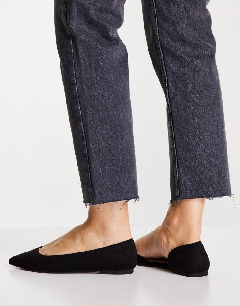 商品ASOS|ASOS DESIGN Wide Fit Virtue d'orsay pointed ballet flats in black,价格¥91,第4张图片详细描述