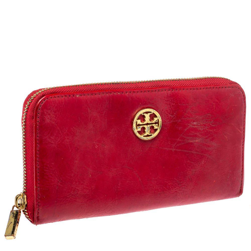 商品[二手商品] Tory Burch|Tory Burch Red Leather Robinson Zip Around Wallet,价格¥735,第5张图片详细描述