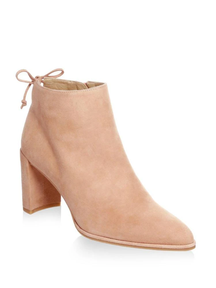商品Stuart Weitzman|Lofty 麂皮后系带踝靴,价格¥1493,第1张图片
