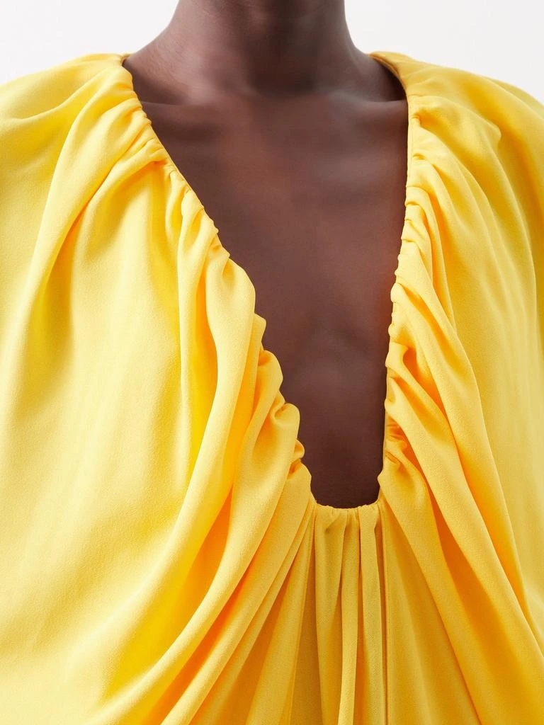 商品Raquel Diniz|Emilia plunge-front draped satin cape dress,价格¥4086,第4张图片详细描述