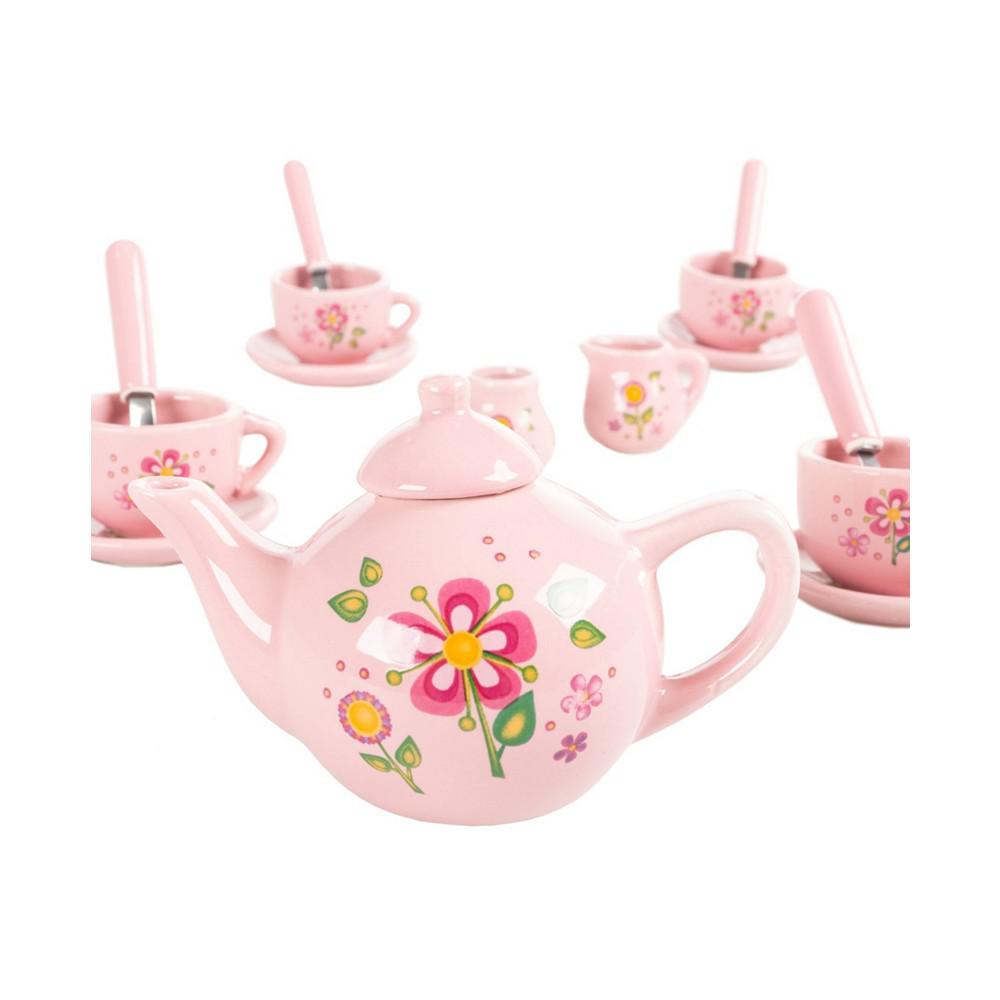 Hey Play Kids Tea Set - Mini Porcelain Tea Party - Pretend Play, 17 Piece商品第8张图片规格展示