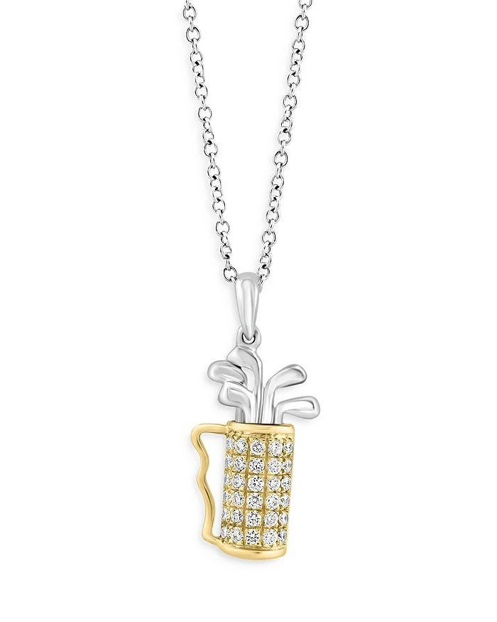商品Bloomingdale's|Diamond Golf Bag Pendant Necklace in 14K Yellow & White Gold, 0.62 ct.t.w - Exclusive,价格¥4573,第1张图片